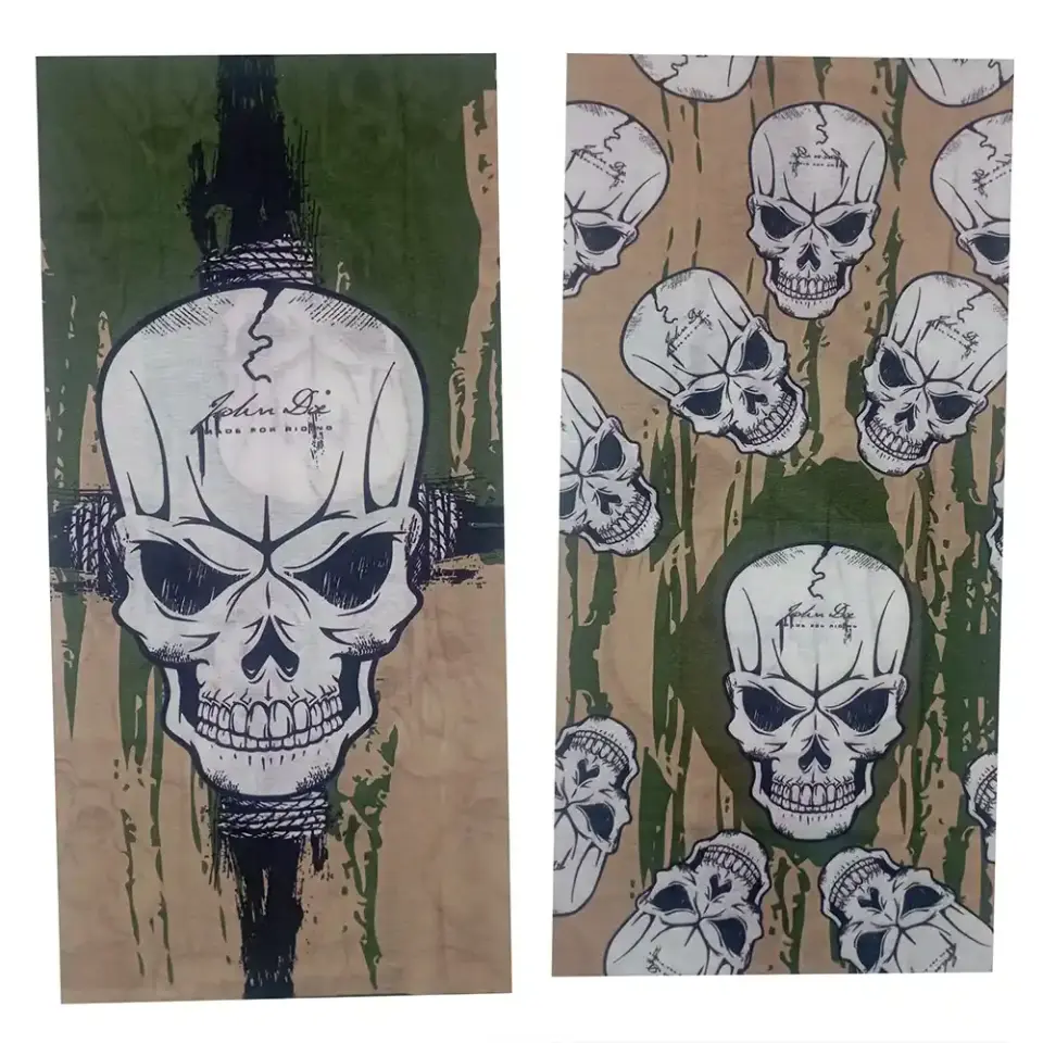 Askeri kurukafa desenli, saça ve boyuna bağlanabilen çok amaçlı buff boru bandana saç bandı.