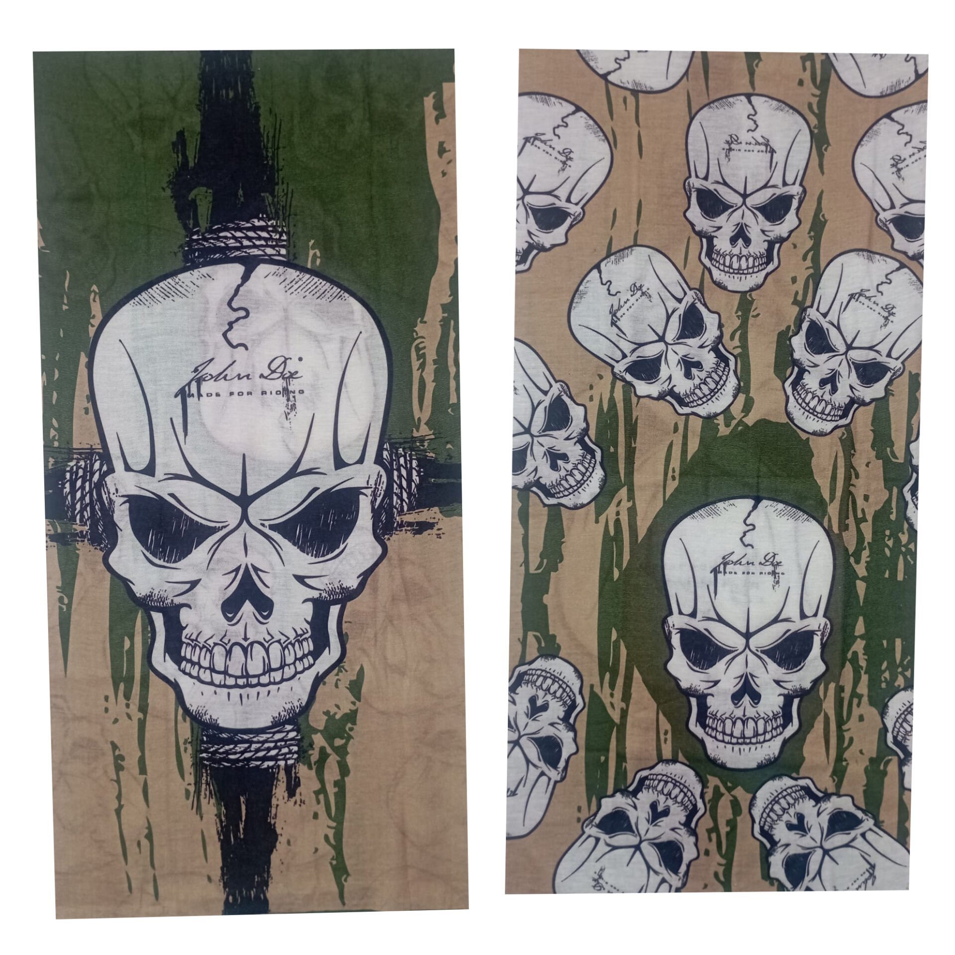 Çift Taraflı Skull Desenli Boru Bandana | 25x50 cm Microfiber