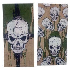 Çift Taraflı Skull Desenli Boru Bandana | 25x50 cm Microfiber