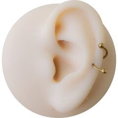 Gold Çelik Toplu Spiral Halka Piercing, Tragus-Lobe-Helix-Dudak-Auricle-Kıkırdak