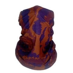 Retro Çiçek Desenli Boru Bandana | Mavi & Kahverengi