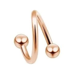 Rose Çelik Toplu Spiral Halka Piercing, Tragus-Lobe-Helix-Dudak-Auricle-Kıkırdak