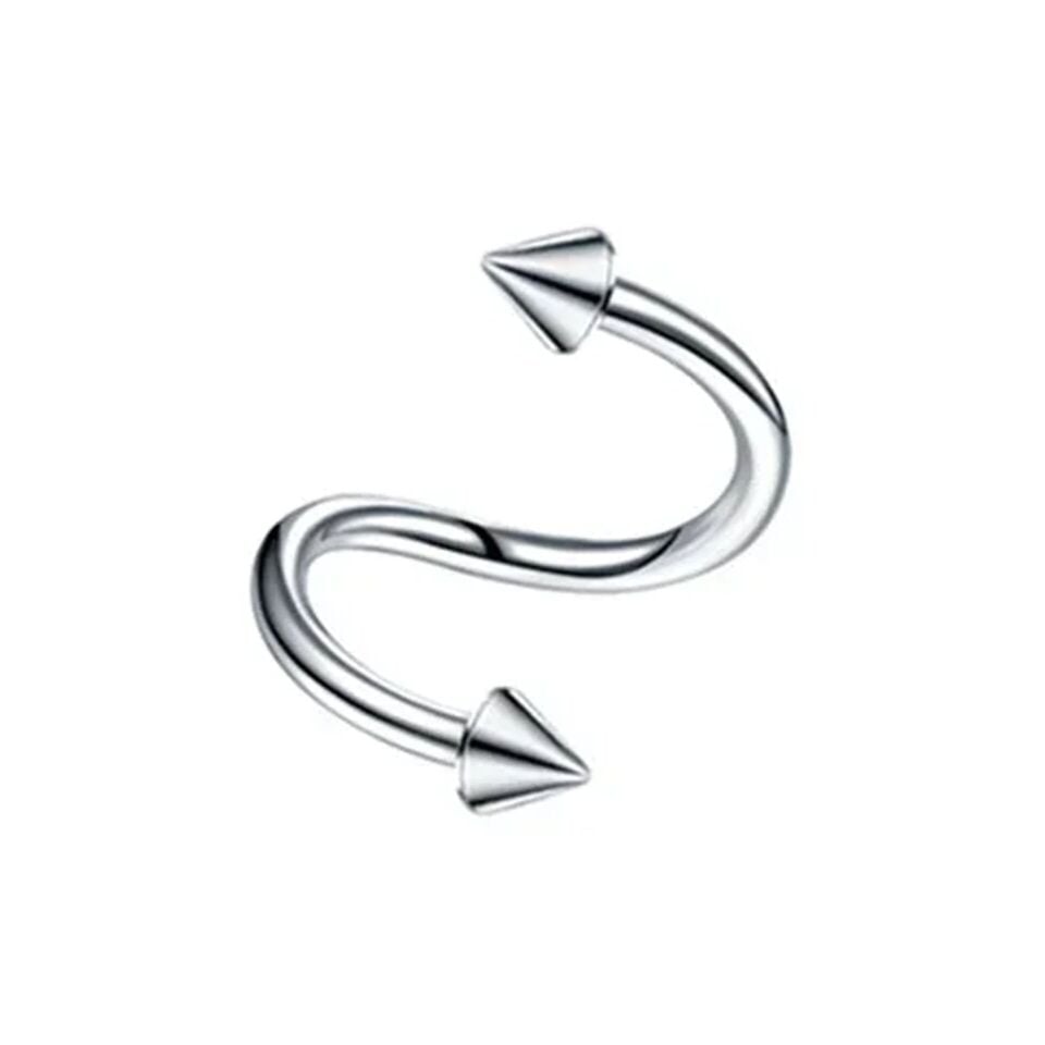 Çelik Spayk Spiral Halka Piercing, Tragus-Lobe-Helix-Dudak-Auricle-Kıkırdak