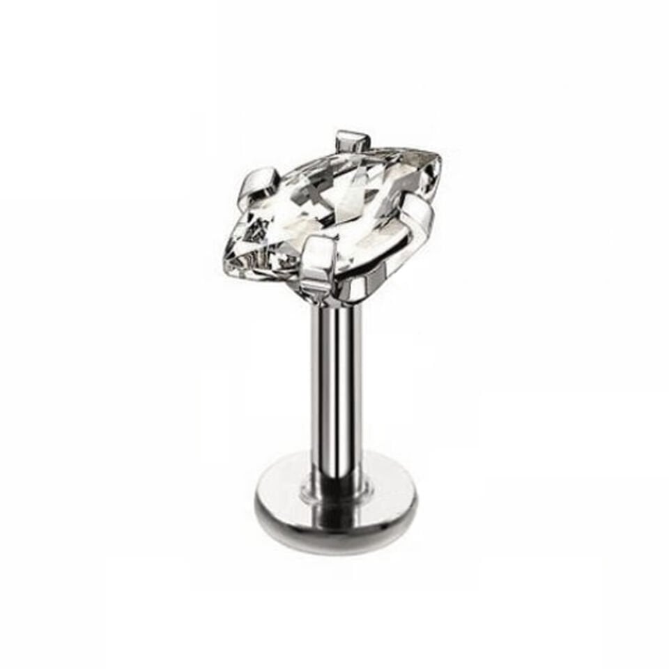 Zirkon Taşlı Markiz Kesim Tragus Helix Kıkırdak Piercing