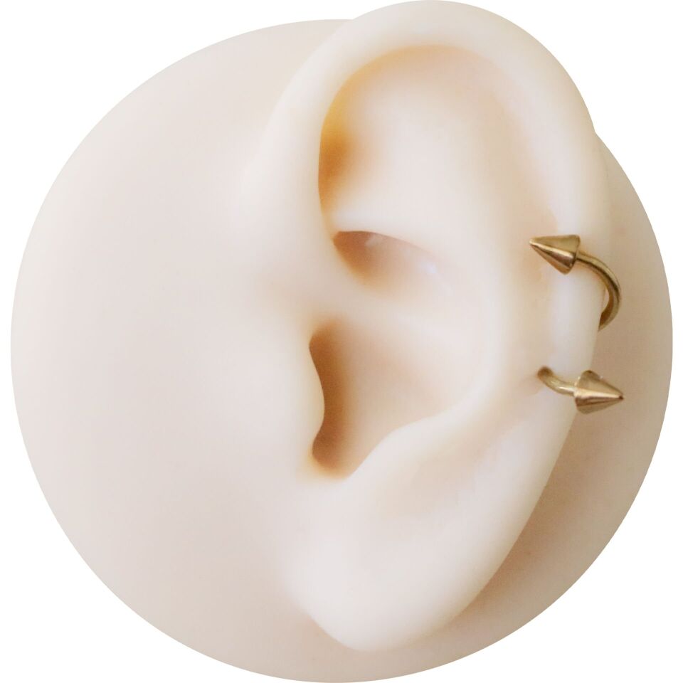 Gold Çelik Spayk Spiral Halka Piercing, Tragus-Lobe-Helix-Dudak-Auricle-Kıkırdak