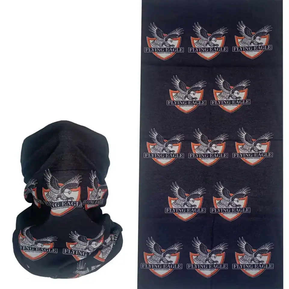 Uçan kartal desenli, saça ve boyuna bağlanabilen çok amaçlı buff boru bandana saç bandı.