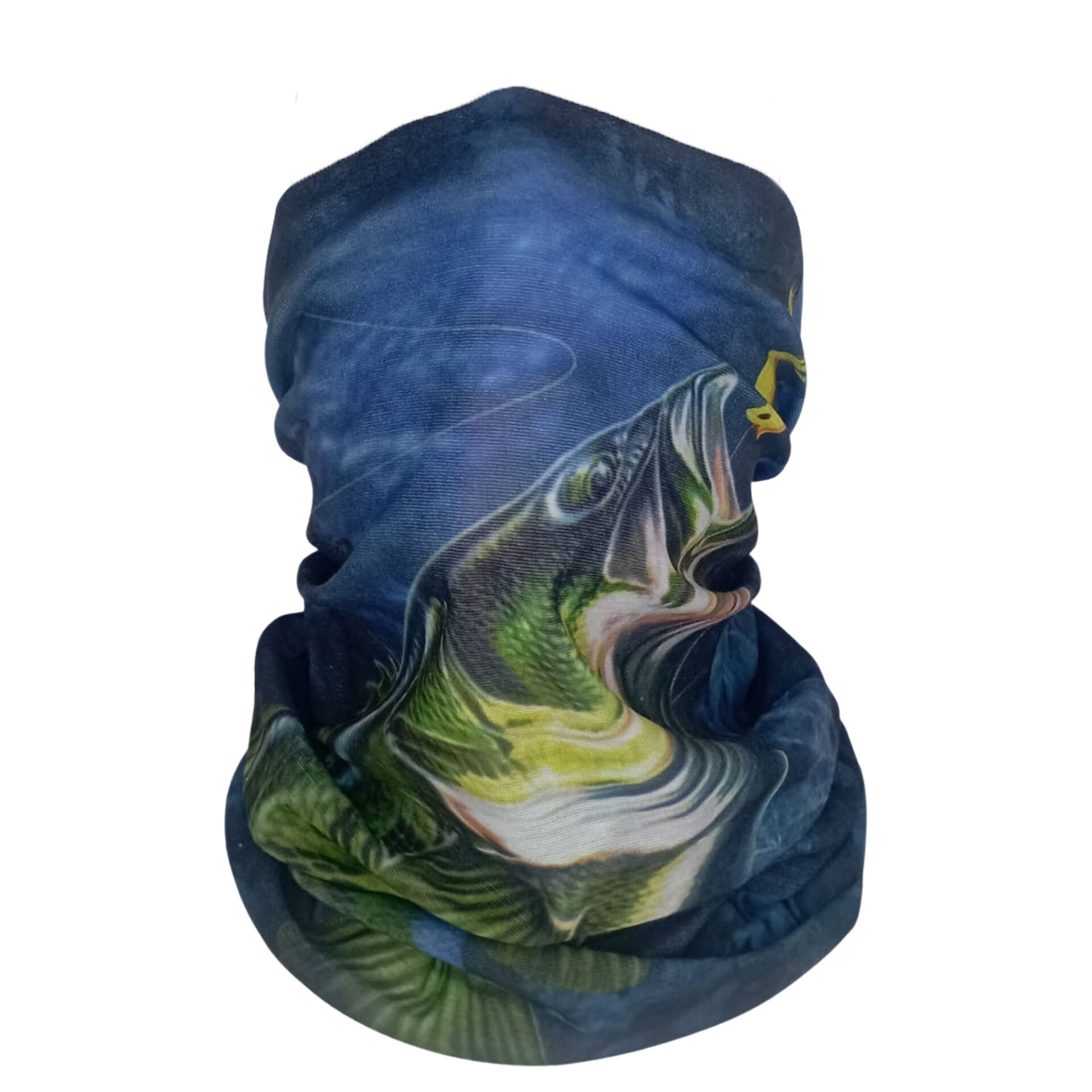 Balıkçılık Temalı Büyük Balık Desenli Boru Bandana