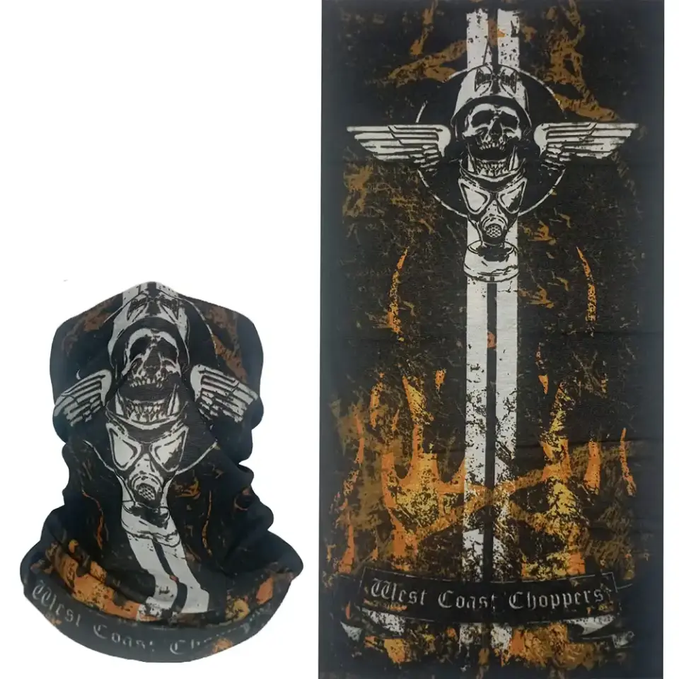 Gotik Kurukafa saça ve boyuna bağlanan buff Bandana Saç Bandı
