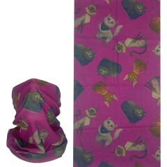 Fuşya Kedi Desenli Buff – Unisex