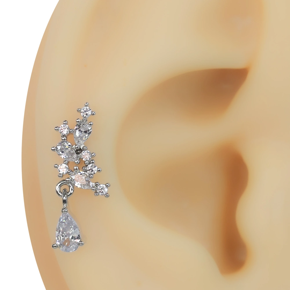 Kristal Gözyaşı model tragus helix kıkırdak piercing tüm renk seçenekleri ve tasarımı.