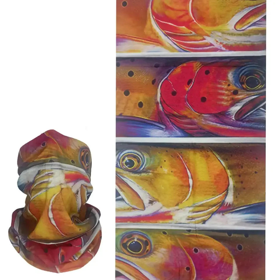 Gökkuşağı Balığı saça ve boyuna bağlanan buff Bandana Saç Bandı