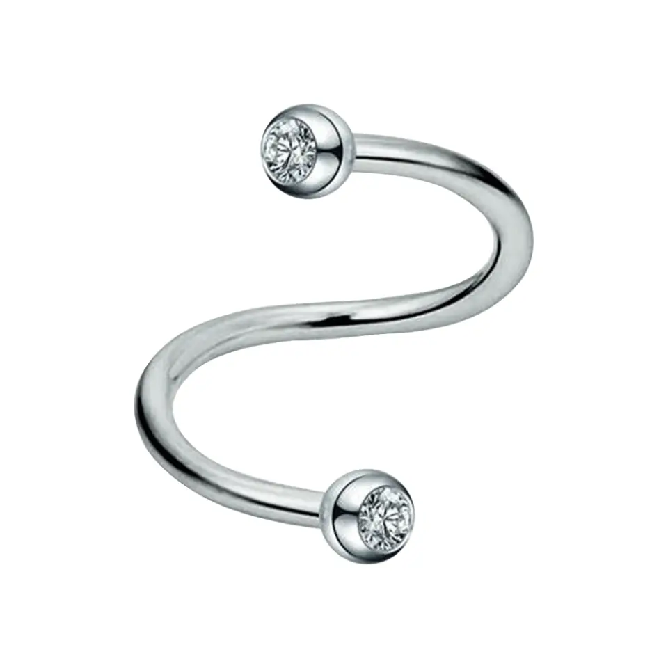 Tragus ve kıkırdak kullanımı için uygun paslanmaz spiral dudak kıkırdak halka piercing
