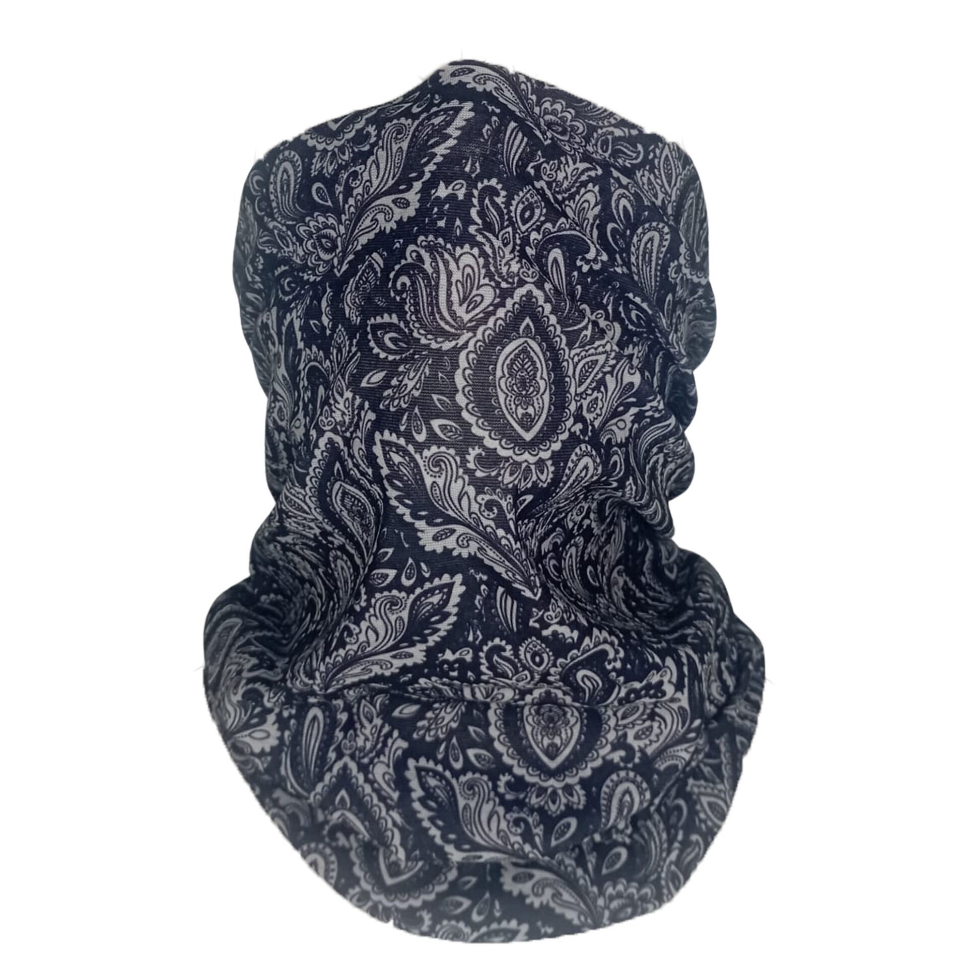 Siyah Paisley Desenli Buff – Unisex Boru Bandana