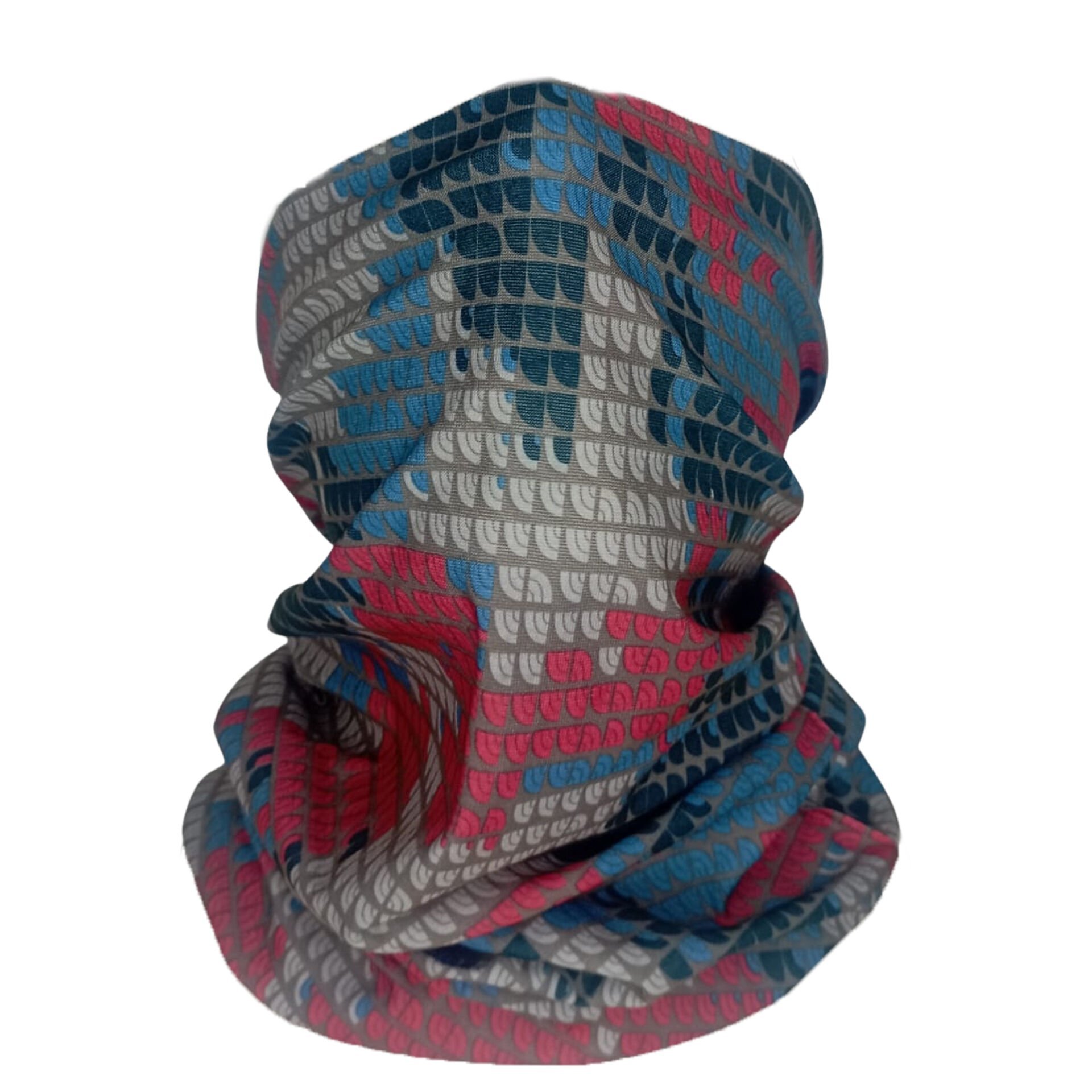 Renkli Kamuflaj Desenli Buff – Gri Zeminli Boru Bandana