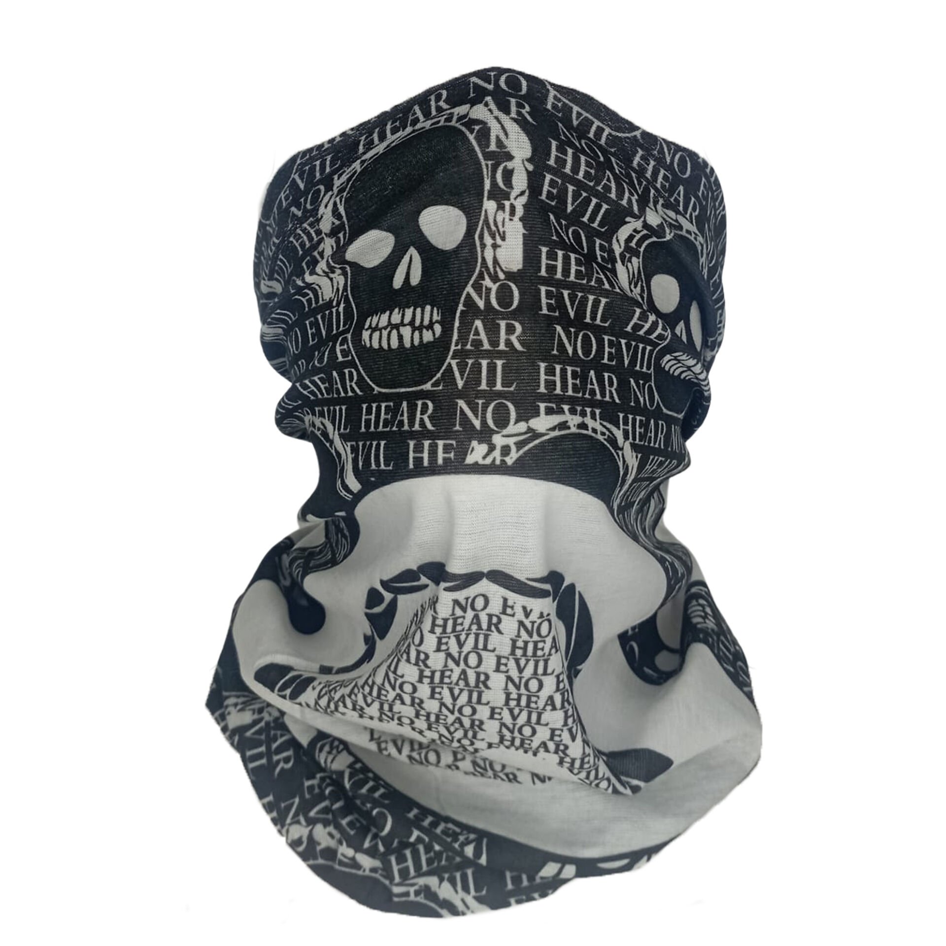 Hear No Evil Skull Kulaklık Desenli Buff – Boru Bandana