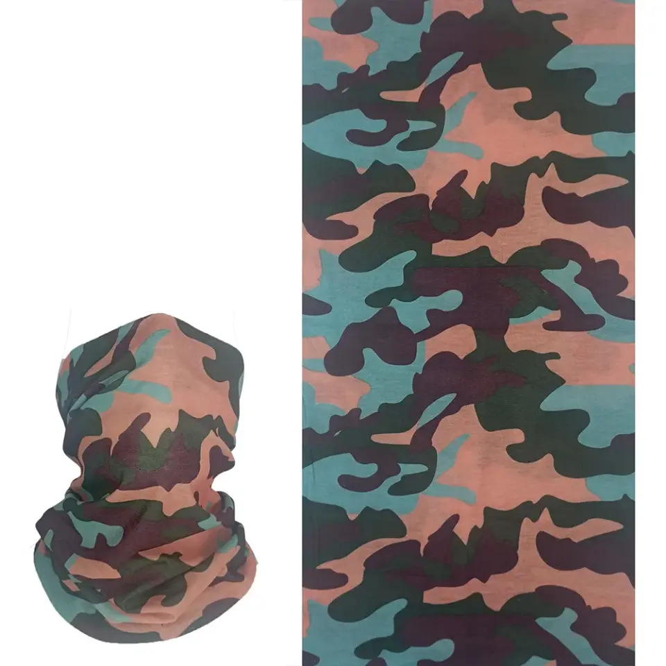 Kamuflaj desenli saça boyuna kola takılan buff Bandana Saç Bandı
