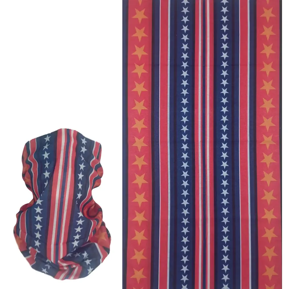 Çizgili yüze ve saça bağlanan buff Bandana Saç Bandı