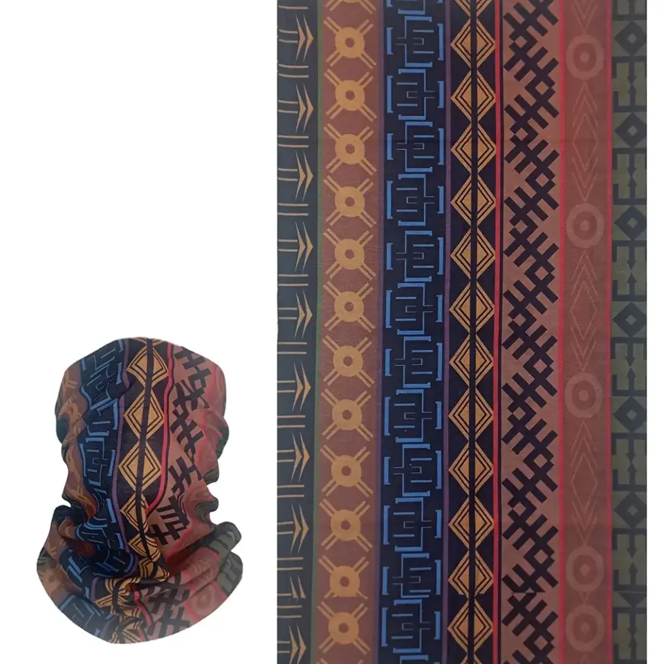 Etnik Geometrik saça takılan yüze bağlanan buff Bandana Saç Bandı