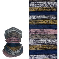 Retro Çizgili Desenli Buff – Çok Amaçlı Boyunluk