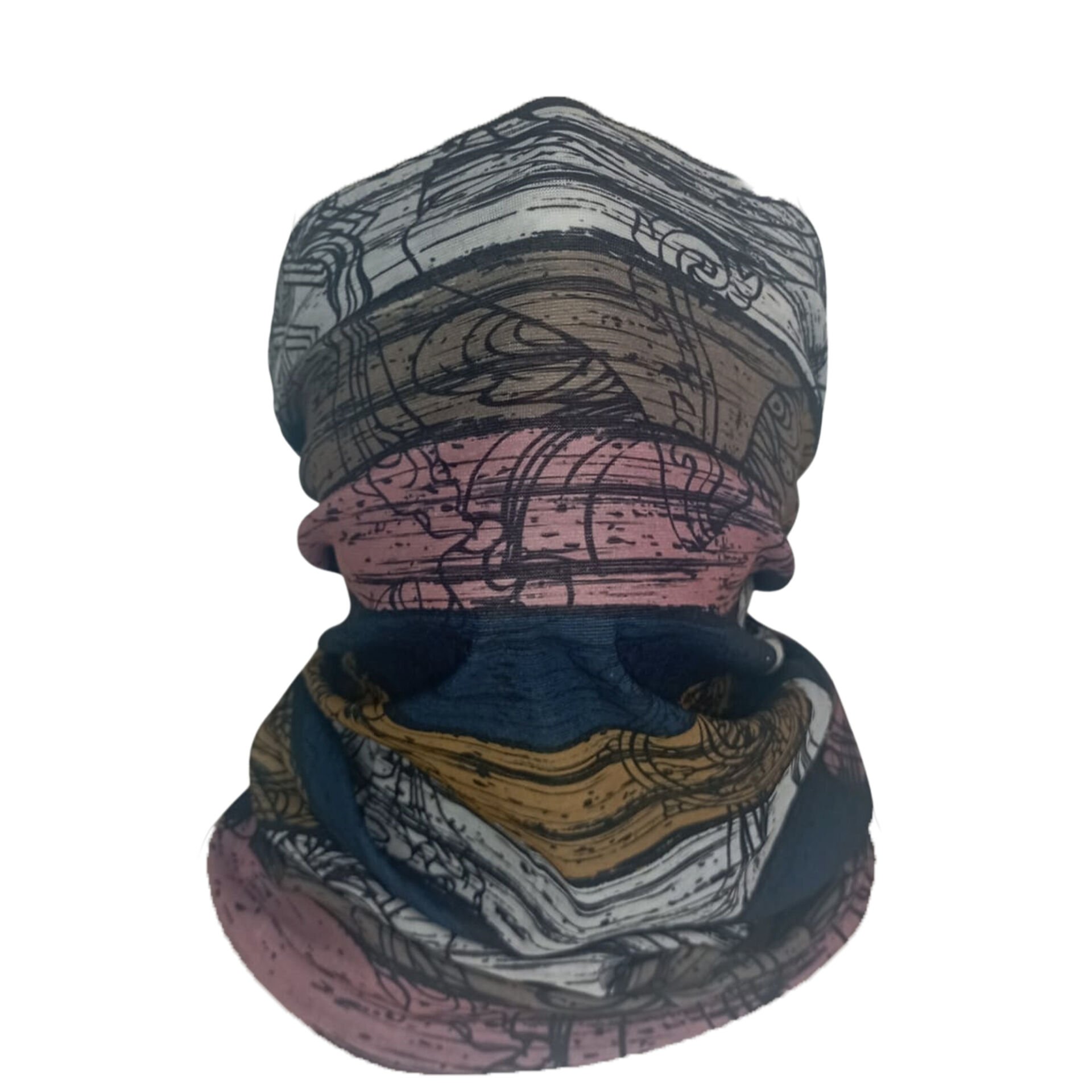 Retro Çizgili Desenli Buff – Çok Amaçlı Boyunluk