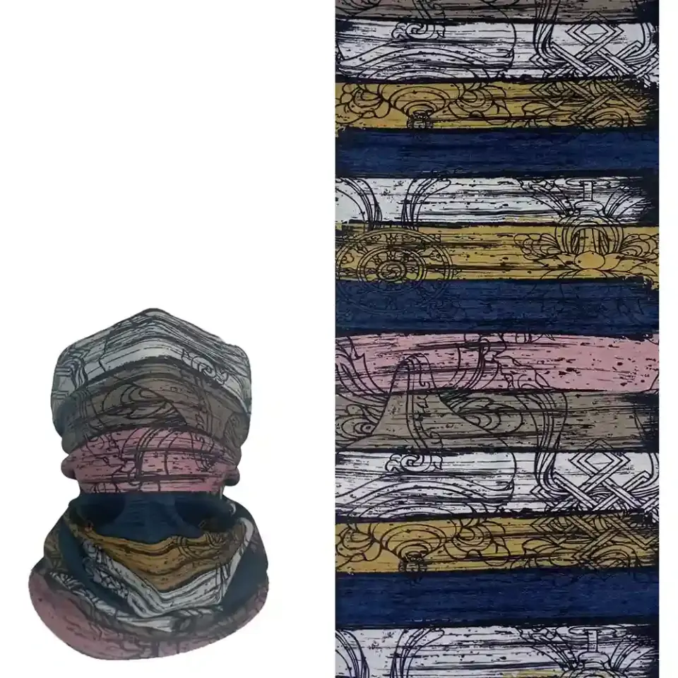 Retro Çizgili saça takılan buff Bandana Saç Bandı
