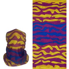 Renkli Dalga Desenli Buff – Sarı Mor Mavi Boyunluk