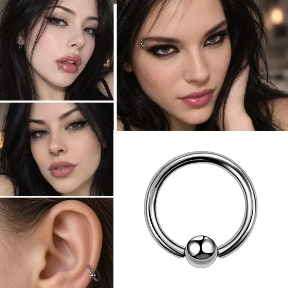kulağa buruna dudağa takılabilen toplu halka septum piercing