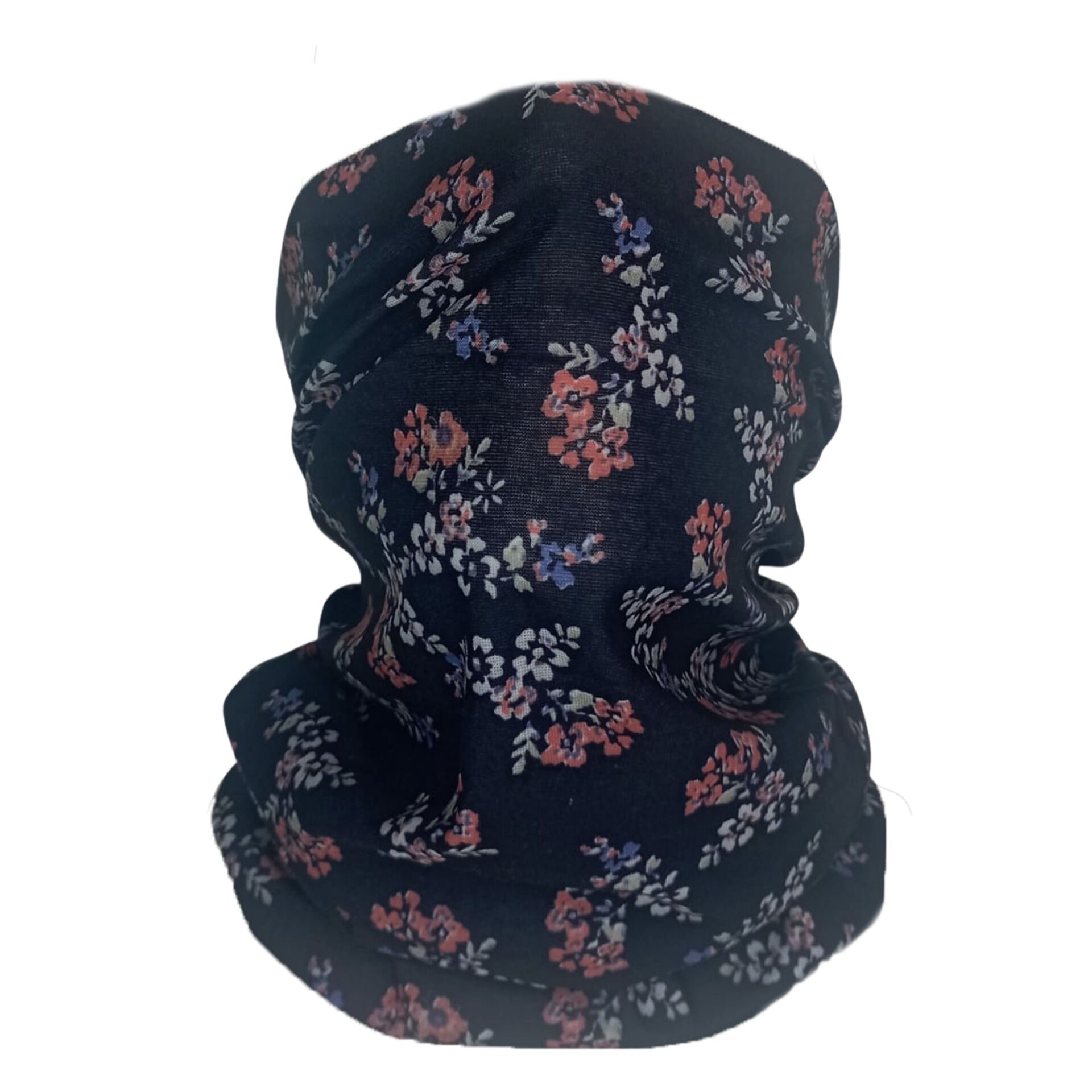 Lacivert Çiçek Desenli Buff – Polyester Microfiber Boyunluk