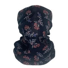 Lacivert Çiçek Desenli Buff – Polyester Microfiber Boyunluk