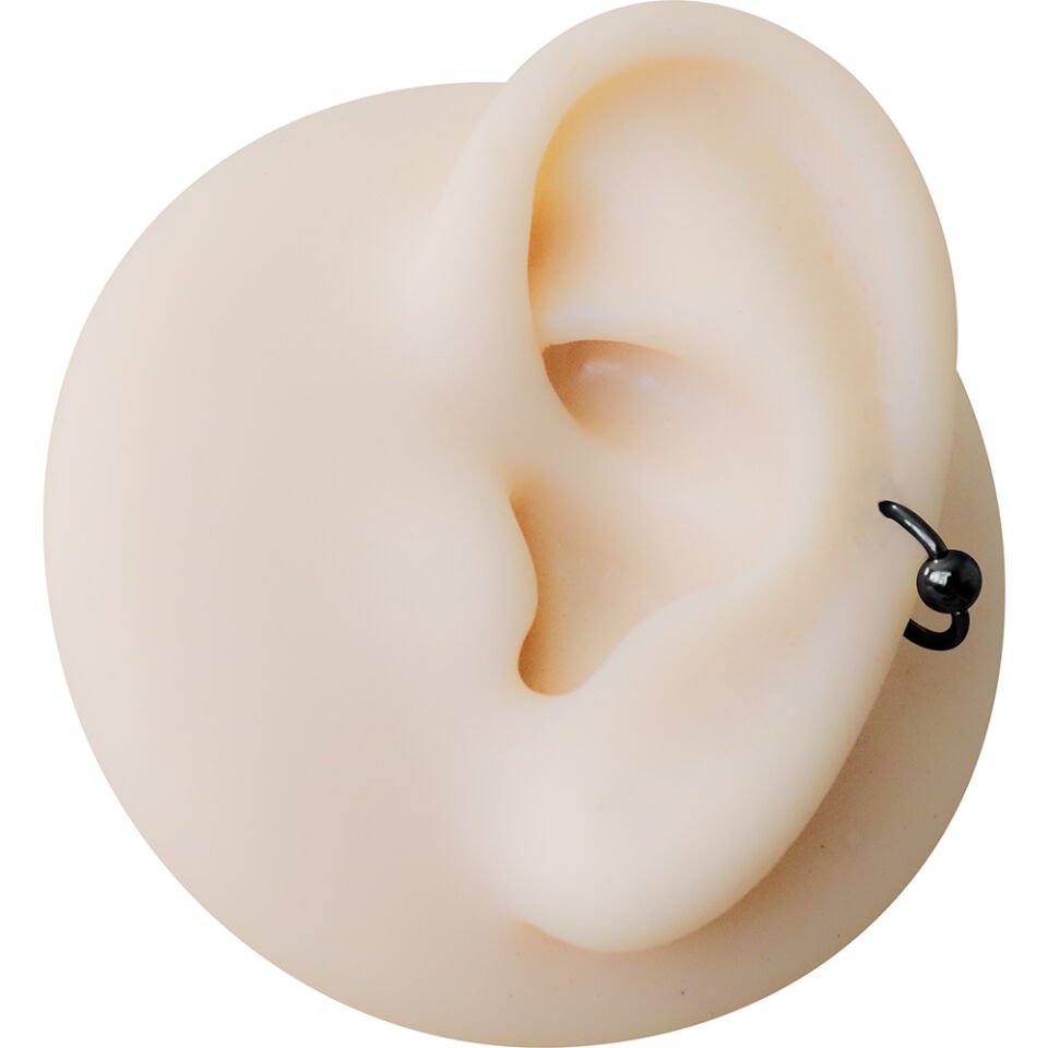 Helix ve daith kullanımı için uygun paslanmaz siyah dudak burun kıkırdak piercing