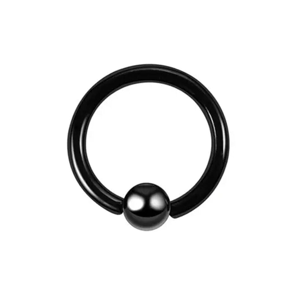 Siyah Çelik Toplu Halka Piercing, Tragus-Smiley-Helix-Dudak-Auricle-Kıkırdak