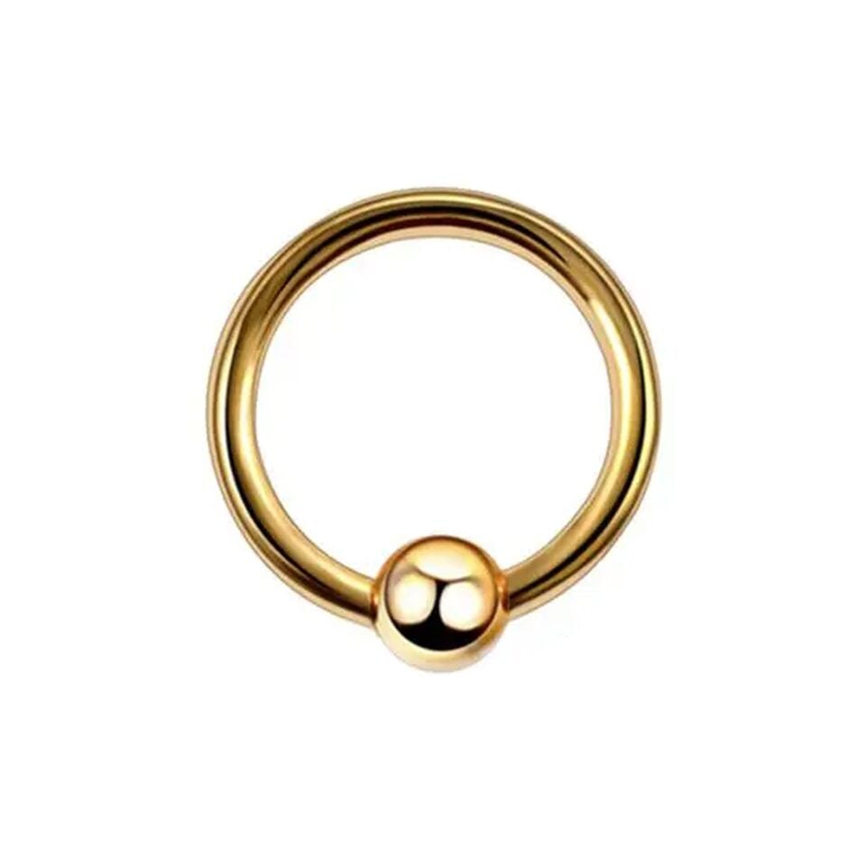 Gold Çelik Toplu Halka Piercing, Tragus-Smiley-Helix-Dudak-Auricle-Kıkırdak