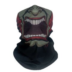 Karakter Yüzü Baskılı Buff – Siyah Kırmızı Boyunluk