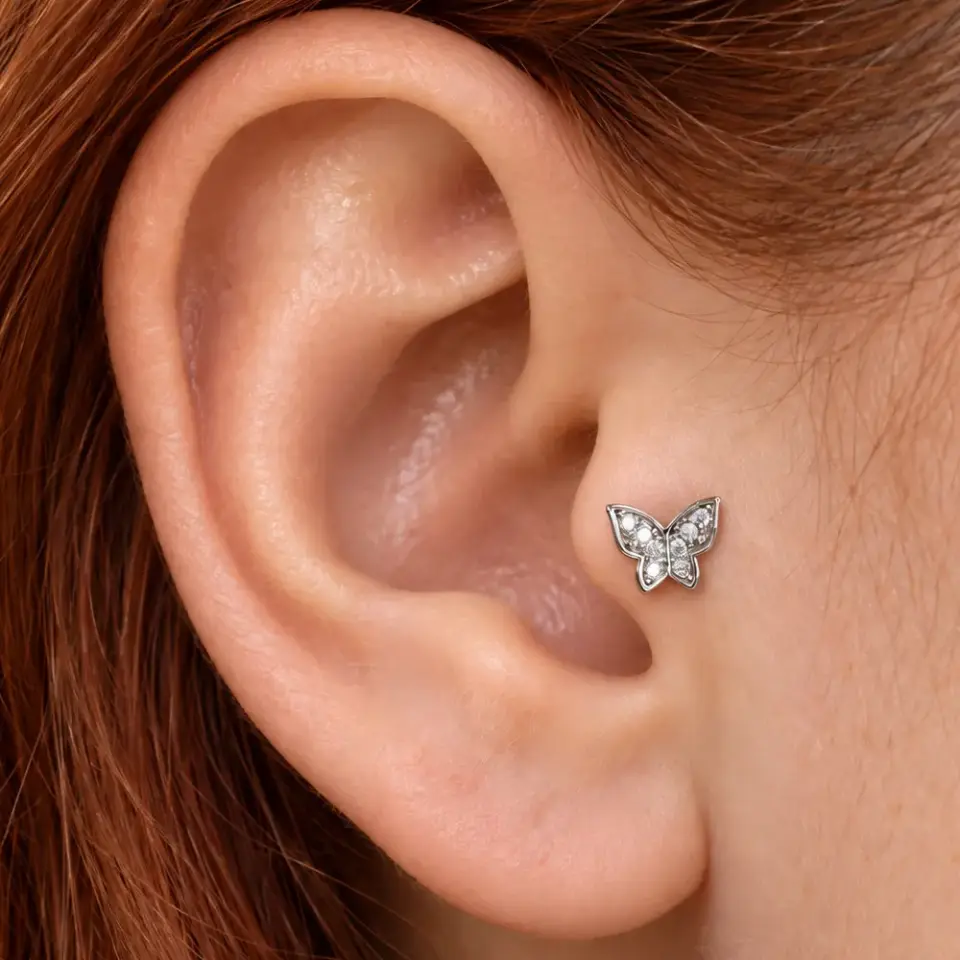 kelebek-tragus-piercing