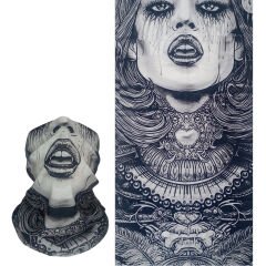 Gotik Vampir Kadın Desenli Buff – Boyunluk