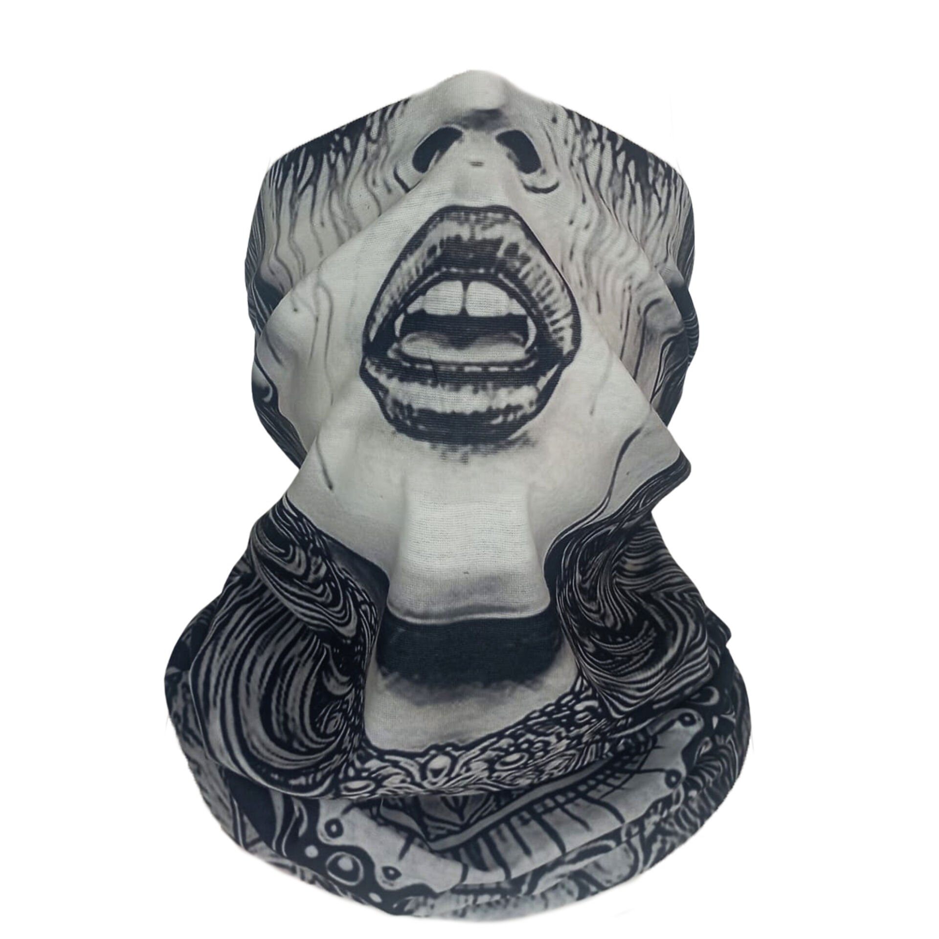 Gotik Vampir Kadın Desenli Buff – Boyunluk