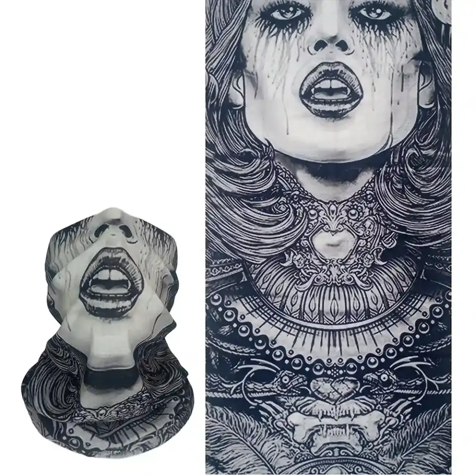 Vampir Kadın Desenli Buff Boru Bandana Saç Bandı