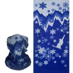 Kar Taneli Snowboard Buff – Kış Sporları Desenli Boyunluk