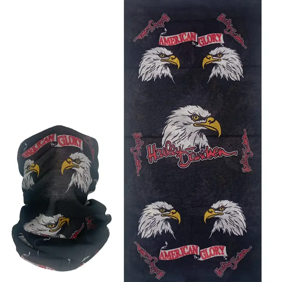 Kartal Desenli saça, kola, boyuna bağlanan buff Boru Bandana Saç Bandı