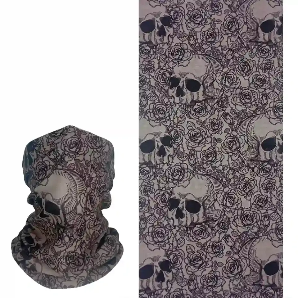 Kurukafa Gül Desenli saça bağlanan buff Boru Bandana Saç Bandı