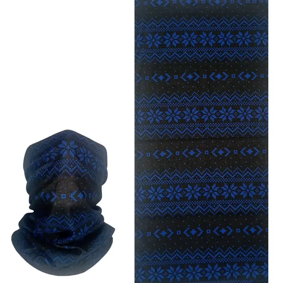 Mavi Kar Tanesi Desenli saça bağlanan buff Boru Bandana Saç Bandı