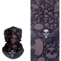 Skull Machine Desenli Buff – Kafatası Baskılı Boyunluk