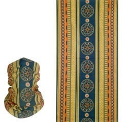 Etnik Desenli Buff – Sarı Lacivert Turuncu Unisex Boyunluk