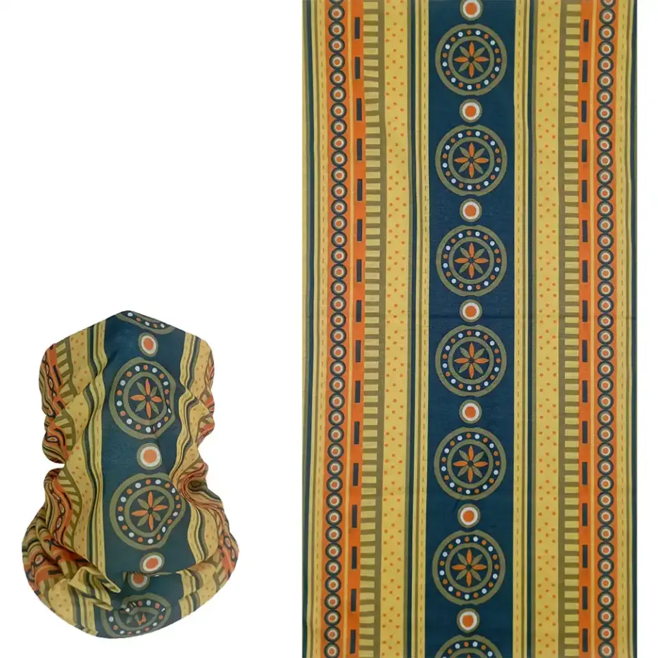 Etnik Madalyon Desenli saça takılan buff Boru Bandana Saç Bandı