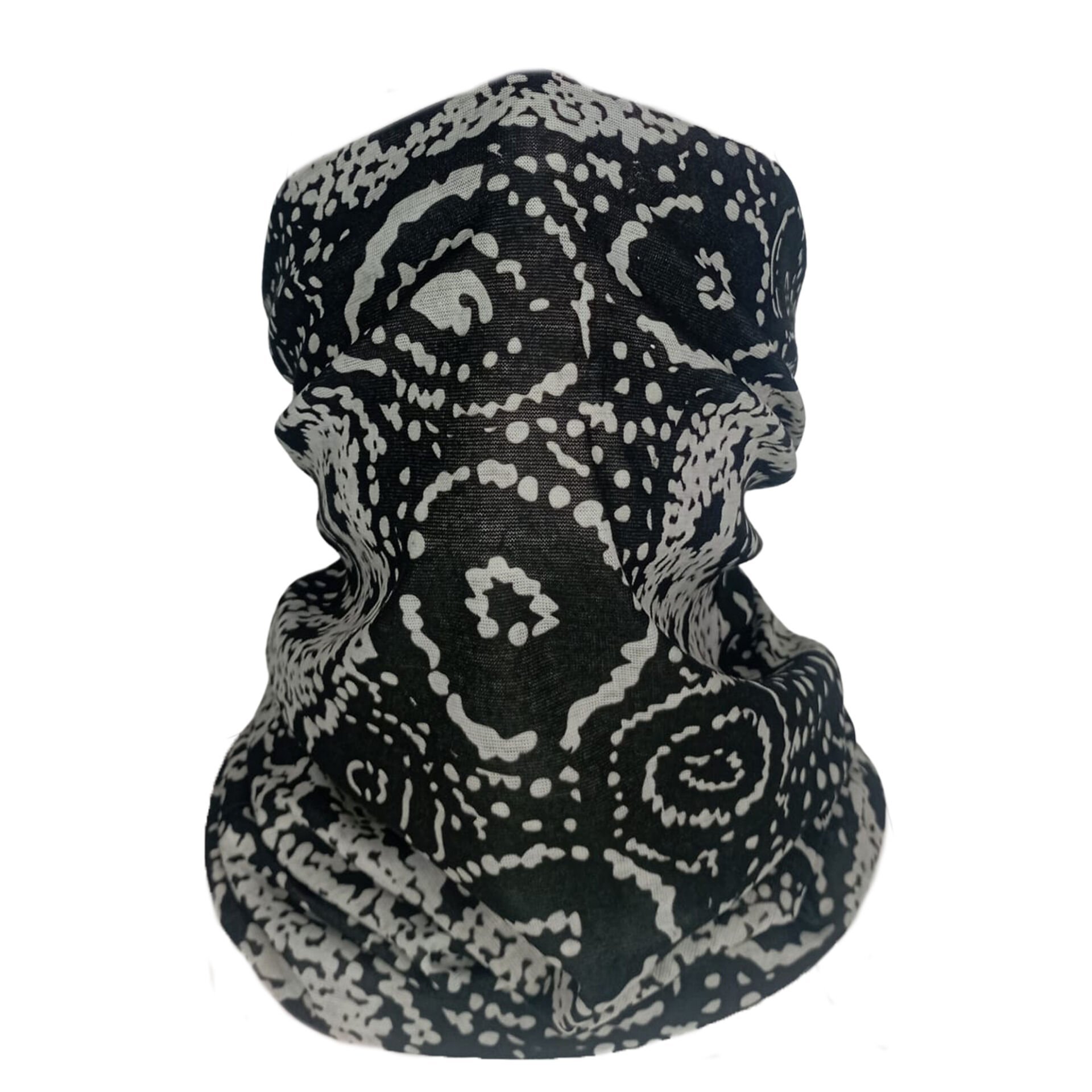 Siyah Beyaz Abstrakt Desenli Buff – Unisex Boyunluk