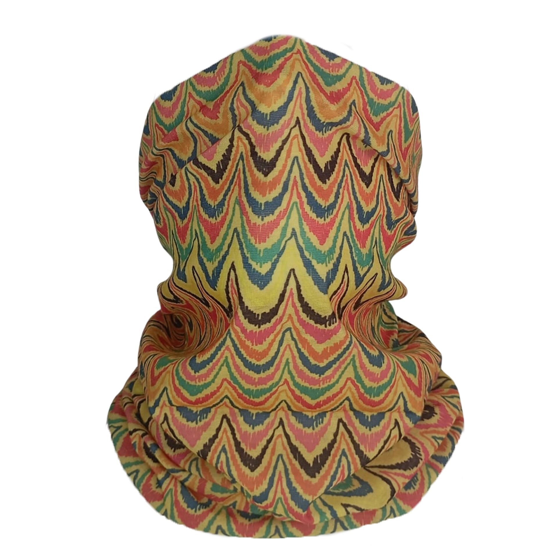 Retro Zigzag Desenli Buff – Renkli Vintage Boyunluk
