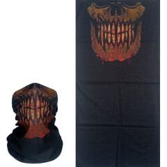 Kanlı Diş Efektli Siyah Buff – Gotik & Biker Boyunluk