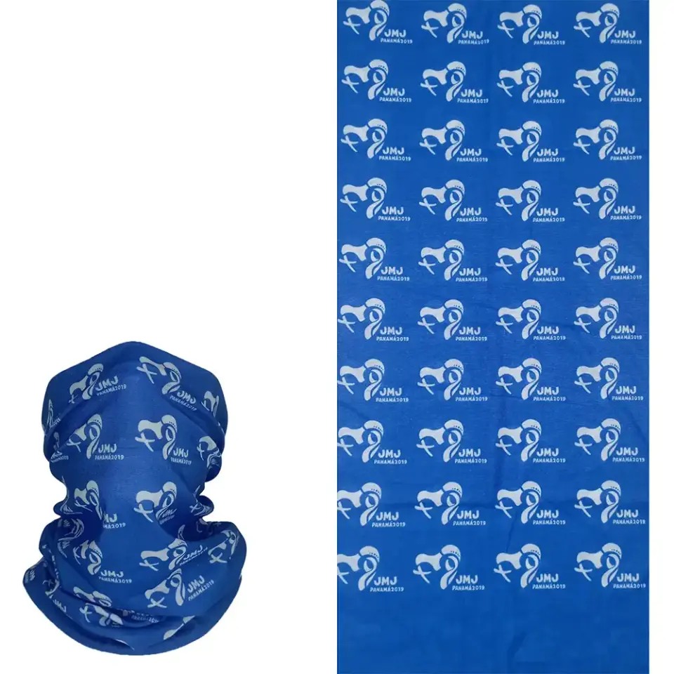 Mavi JMJ Panama Desenli saça bağlanan buff Boru Bandana Saç Bandı