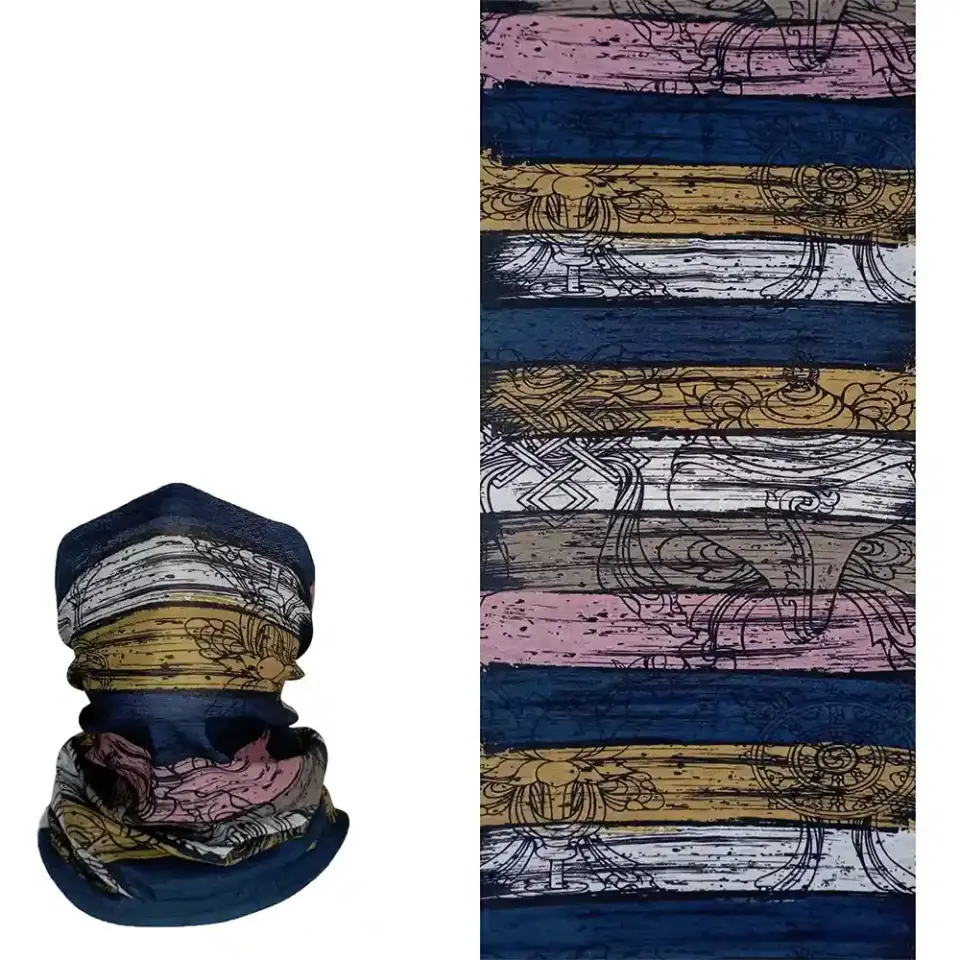 Etnik Çizgili Desenli saça bağlanan buff Boru Bandana Saç Bandı