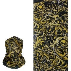 Siyah Sarı Desenli Buff Bandana – Şık ve Çok Amaçlı Boyunluk